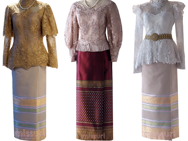 รูปแบบชุดแม่เจ้าสาวงานผ้าไทย สามารถเลือกใส่ได้หลายแบบขึ้นอยู่กับความชอบ